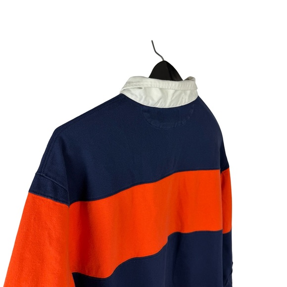 Mens 2000s Polo Ralph Lauren Rugby Orange Blue Kanye Polo Shirt Size L - Picture 9 of 9